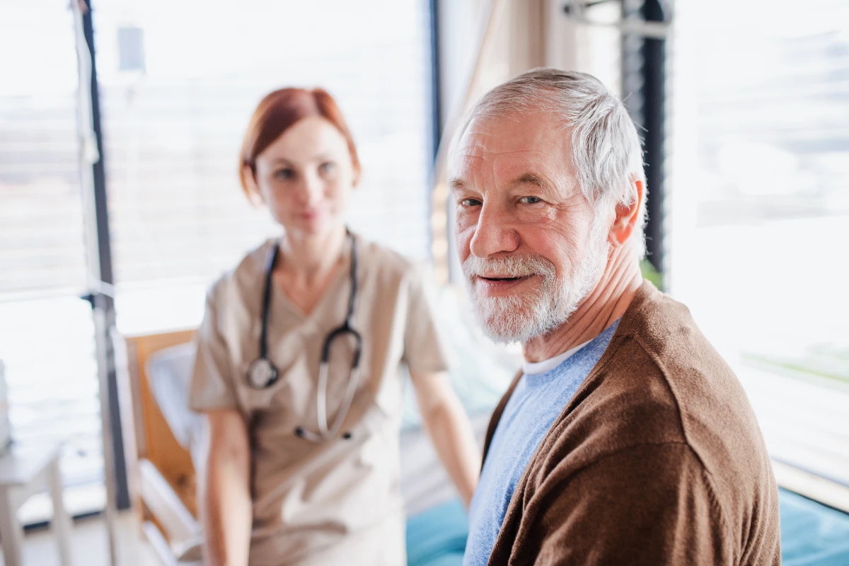 Image of an elderly patient during a GP visit